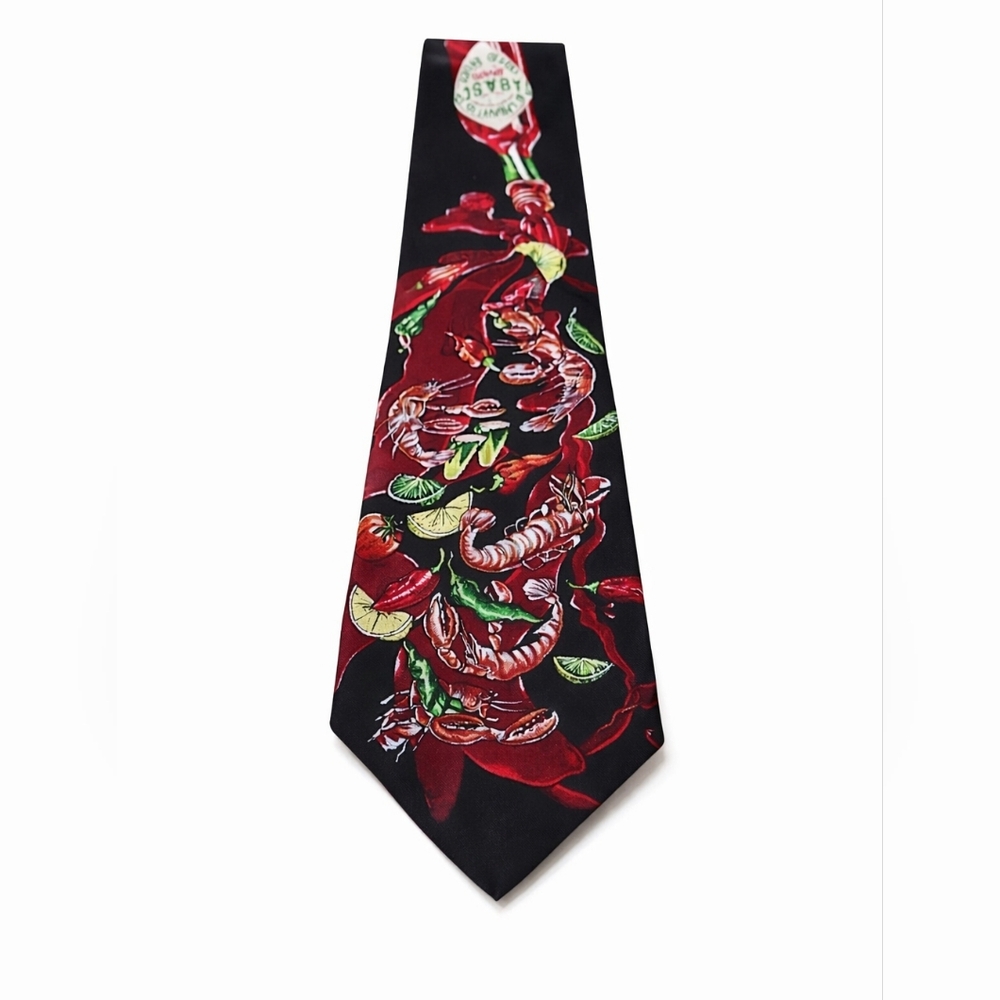 Men's Neck Tie TABASCO Hot Sauce Lobster Feast 100%‎ Silk